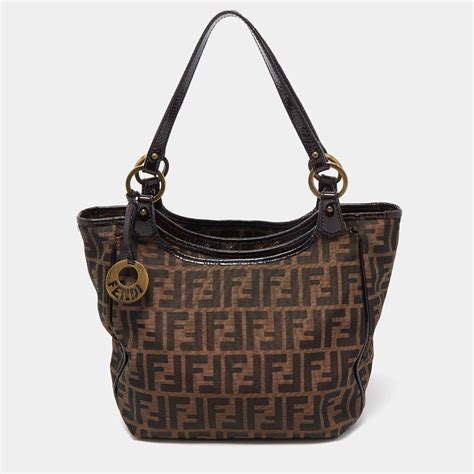 fendi canvas zuccha gebraucht|fendi zucca tote.